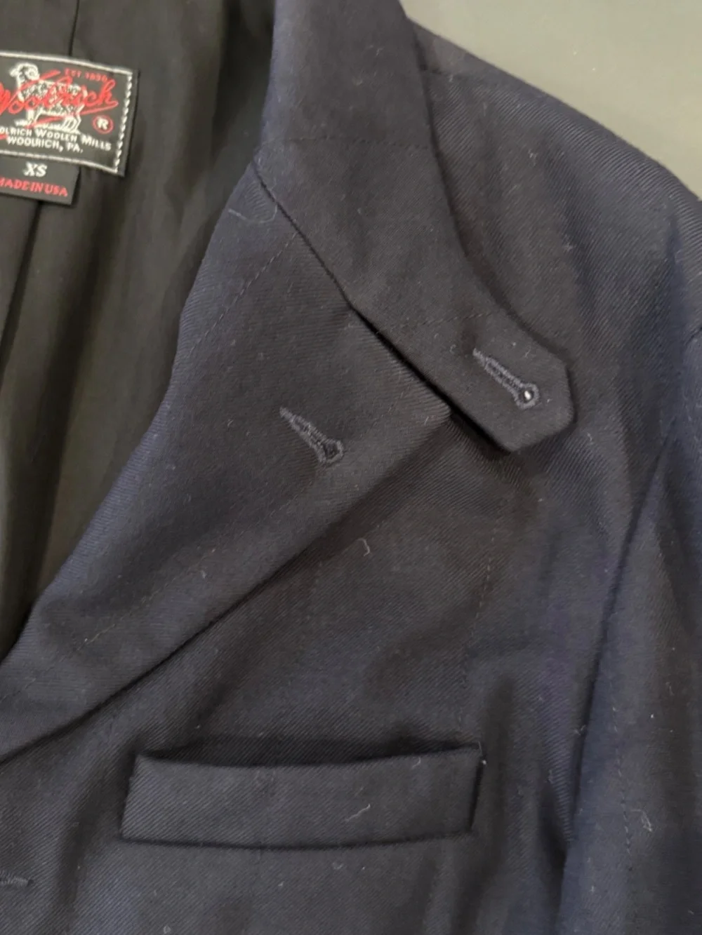Woolrich Daiki Suzuki Navy Wool Blazer. Size XS. Like New.